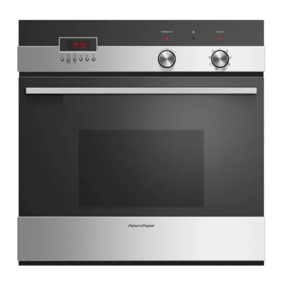 FISHER & PAYKEL OB24SDPX INSTALLATION INSTRUCTIONS AND USER MANUAL Pdf