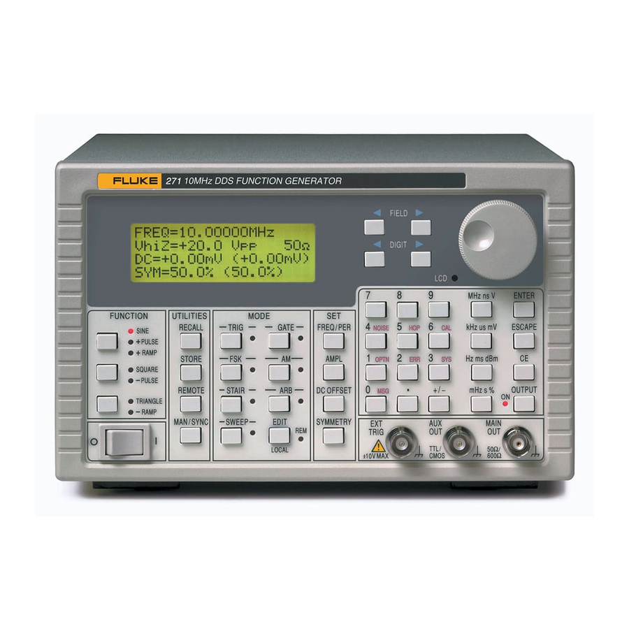 FLUKE DDS FUNCTION GENERATOR 271 GETTING STARTED MANUAL Pdf Download