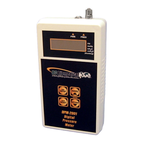 BC BIOMEDICAL DPM2001 USER MANUAL Pdf Download ManualsLib