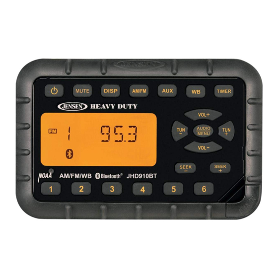 JENSEN HEAVY DUTY JHD910BT OWNER'S MANUAL Pdf Download ManualsLib