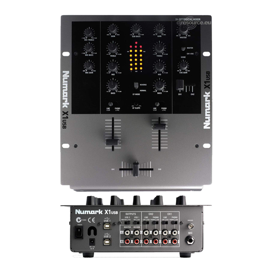 Numark X1 USB Quick Start Manual