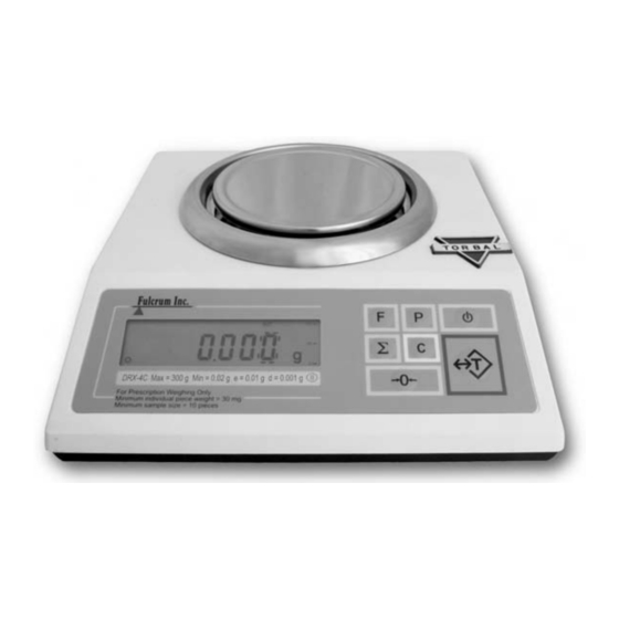 Torbal DRX-4C Quick Reference Manual