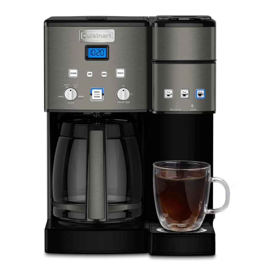 Cuisinart SS-15BKSP1 - Coffee Center12 Cup Coffeemaker and Single-Serve Brewer Manual