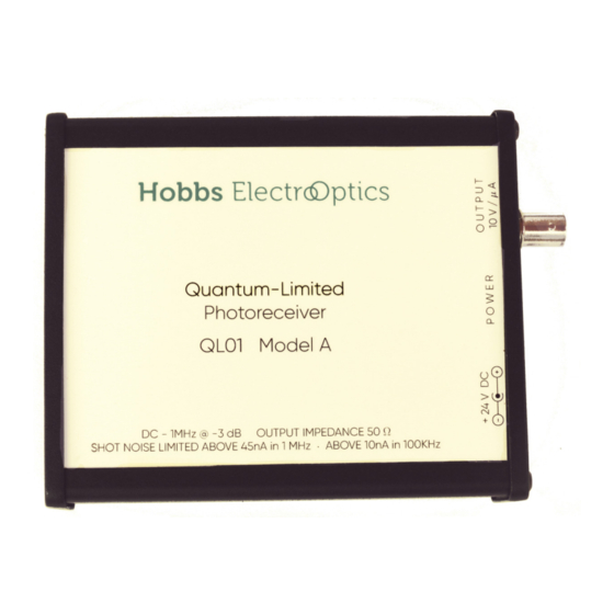 Hobbs Electro Optics QL01 Series User's Manual And Reference