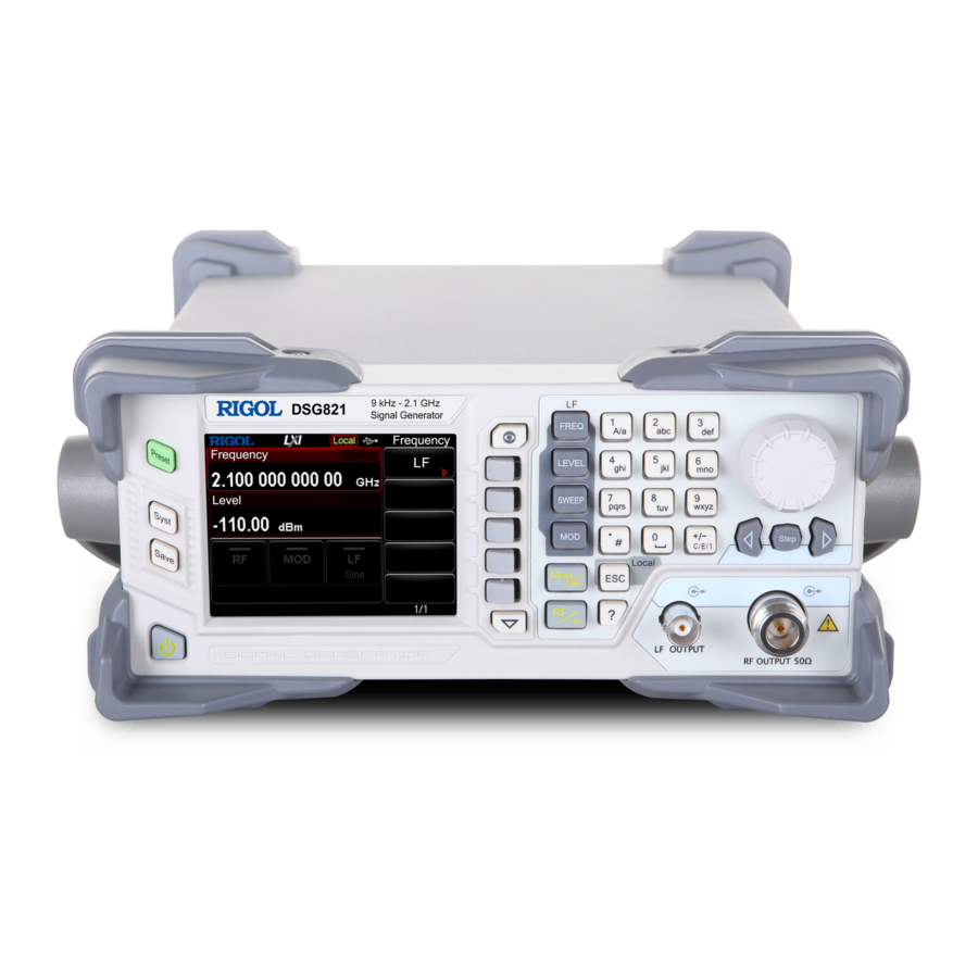 Rigol DSG800 Series Performance Verification Manual
