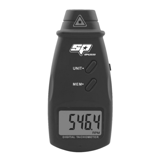 User Manuals: SP tools SP62030 Laser Tachometer