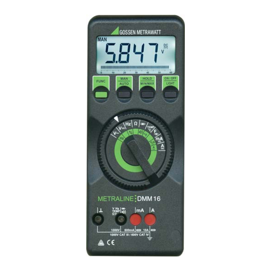 Gossen MetraWatt METRALINE DMM16 Operating Instructions Manual