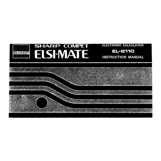 Sharp EL-8110 Manuals