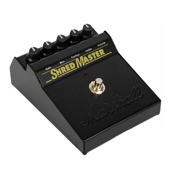 Marshall Amplification SHREDMASTER Quick Start Manual