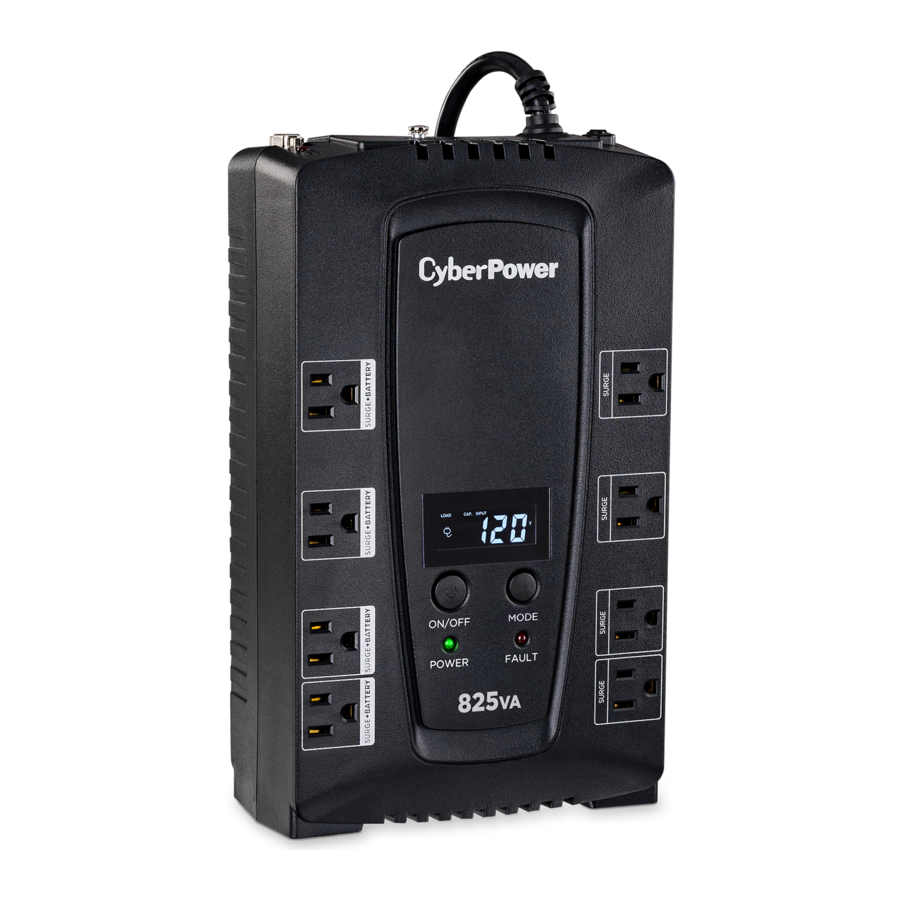 CyberPower CP825LCD, CP600LCD - Intelligent LCD UPS Manual