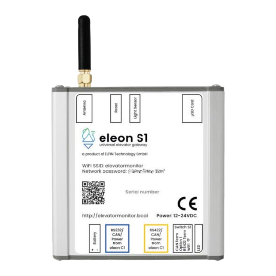 ELFIN eleon s1 Installation & Configuration Manual