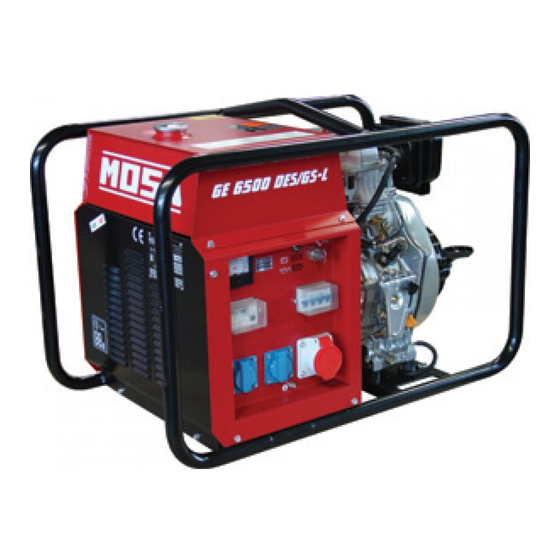 Mosa GE 6000 DES/GS L - AVR Use And Maintenance Manual