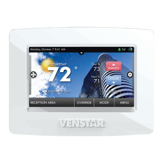 Venstar COMMERCIAL T6800 ColorTouch Owner's Manual And Installation Instructions