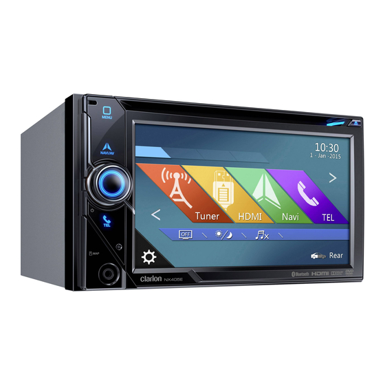 Clarion NX405 Quick Start Manual & Installation Manual