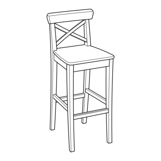 IKEA INGOLF BAR STOOL W/BACKREST 24 3/4" Instructions Manual