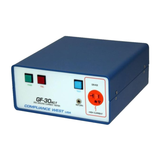 User Manuals: Compliance West GF-30AC-T Ground Tester