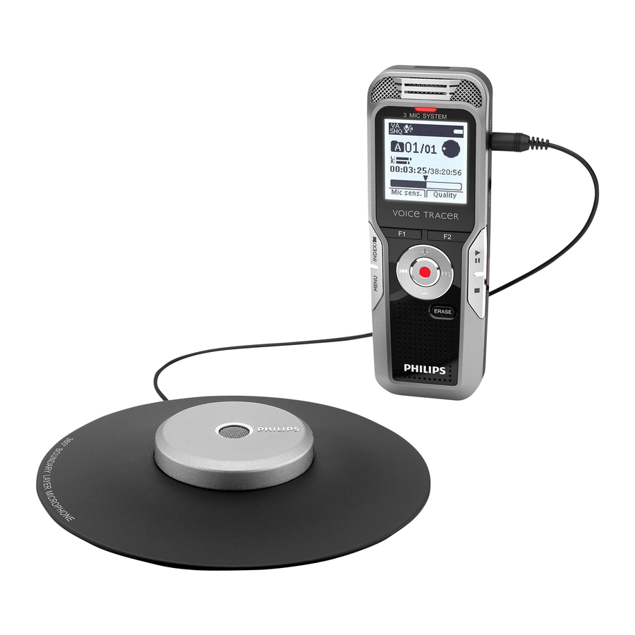 Philips Voice Tracer DVT3500 Quick Start Manual
