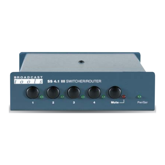 Broadcast Tools SS 4.1 III Installation And Operation Manual