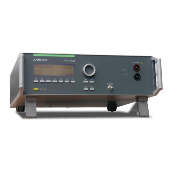 EM TEST PFS 200N Series Manual For Operation