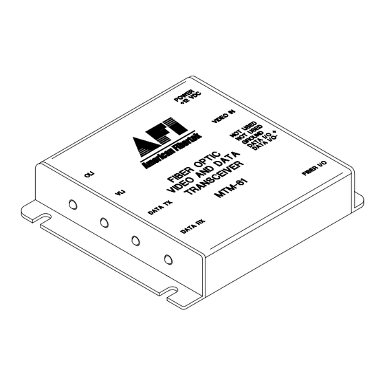 AFi MTM-61 Instruction Manual