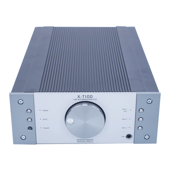 Musical Fidelity X-T100 Instructions For Use Manual