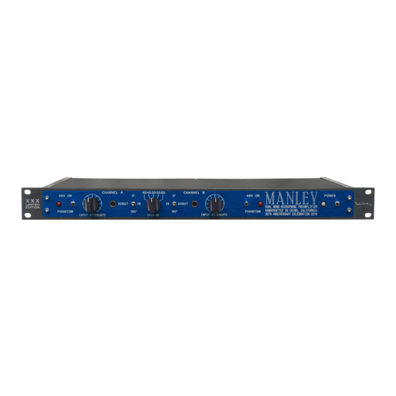 Manley DUAL MONO Owner's Manual