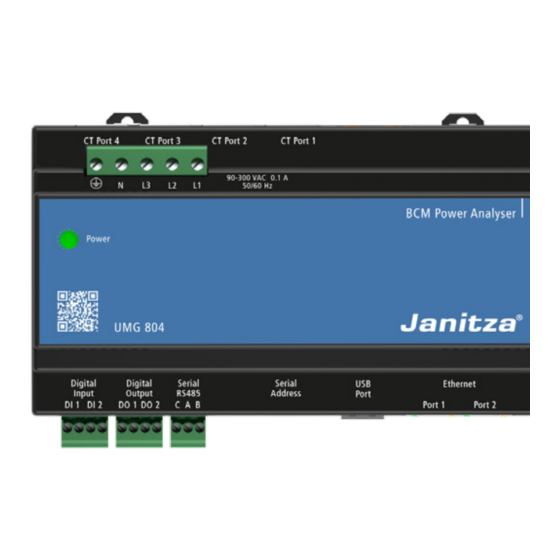 janitza UMG 804 User Manual And Technical Data
