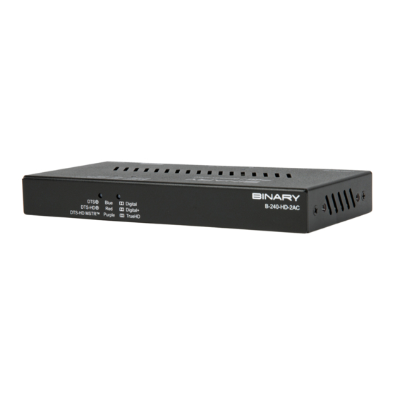 Binary B-240-HD-2AC Installation Manual