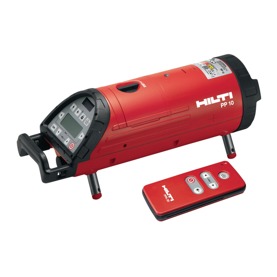 User Manuals: Hilti PP10 Pipe Laser