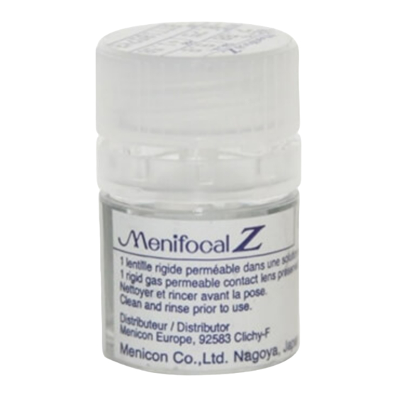Menicon EX Instructions For Use