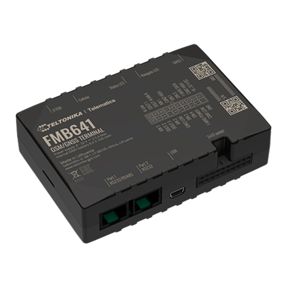 Teltonika FMB641 First Start-Up Quick Start Manual