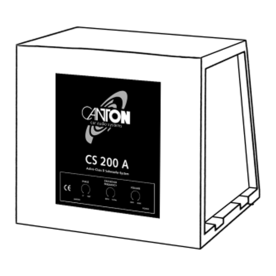 Canton CS 200 A Manual
