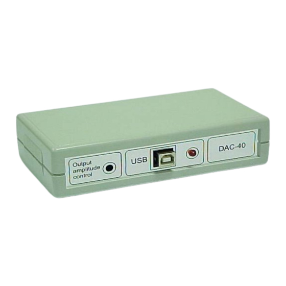 Okotech DAC-40-USB Manual