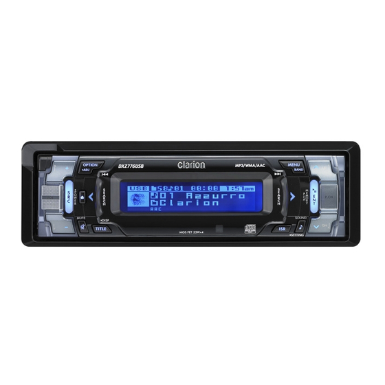 Clarion DXZ776usb Installation/Wire Connection Manual