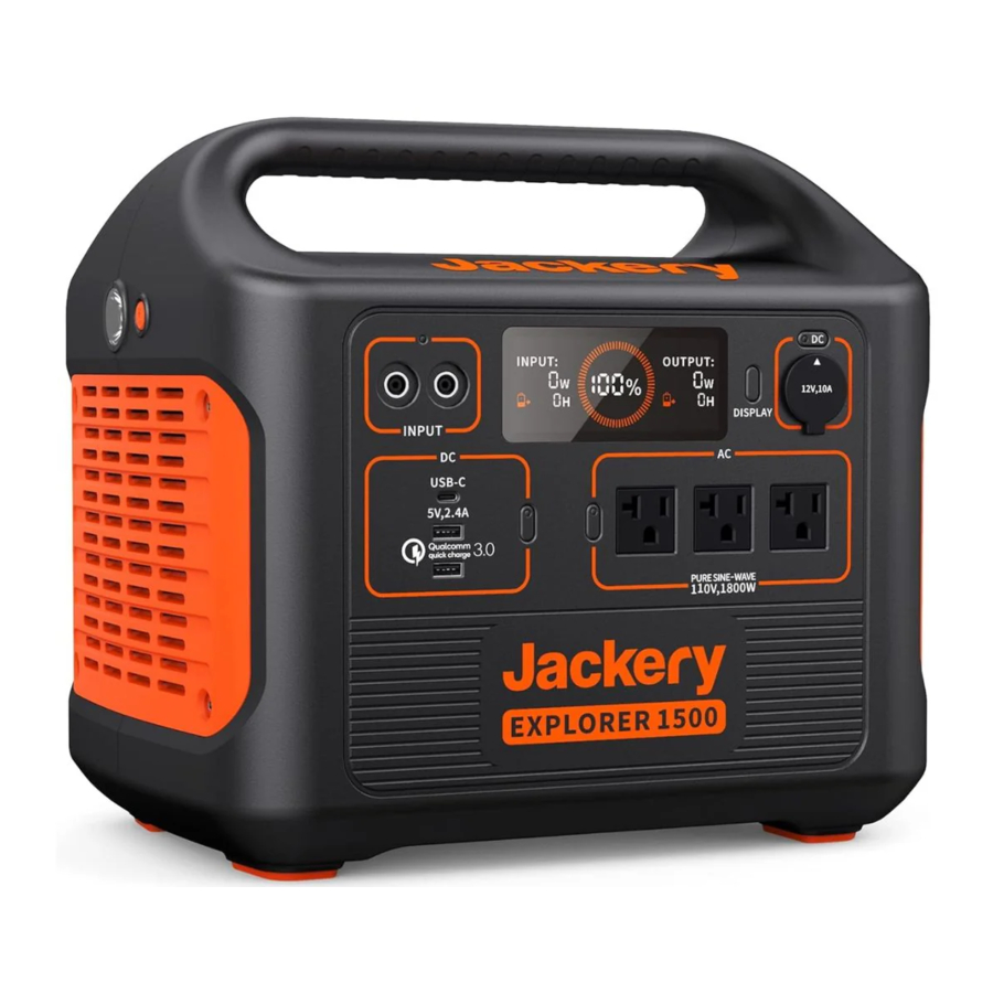 Jackery Explorer 1500 (JSG-1500B) - Power Station Manual
