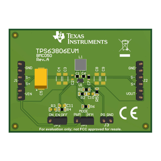 Texas Instruments TPS63806EVM User Manual