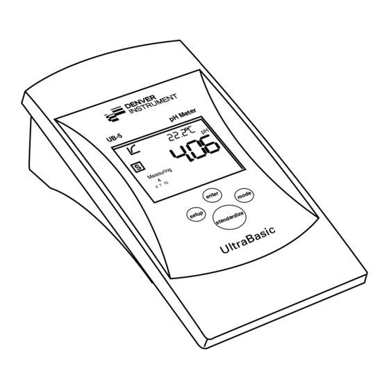 Denver Instrument UltraBasic pH Meter Operating Instructions Manual