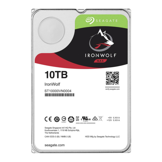 Seagate IRONWOLF ST10000VN0004 Manuals