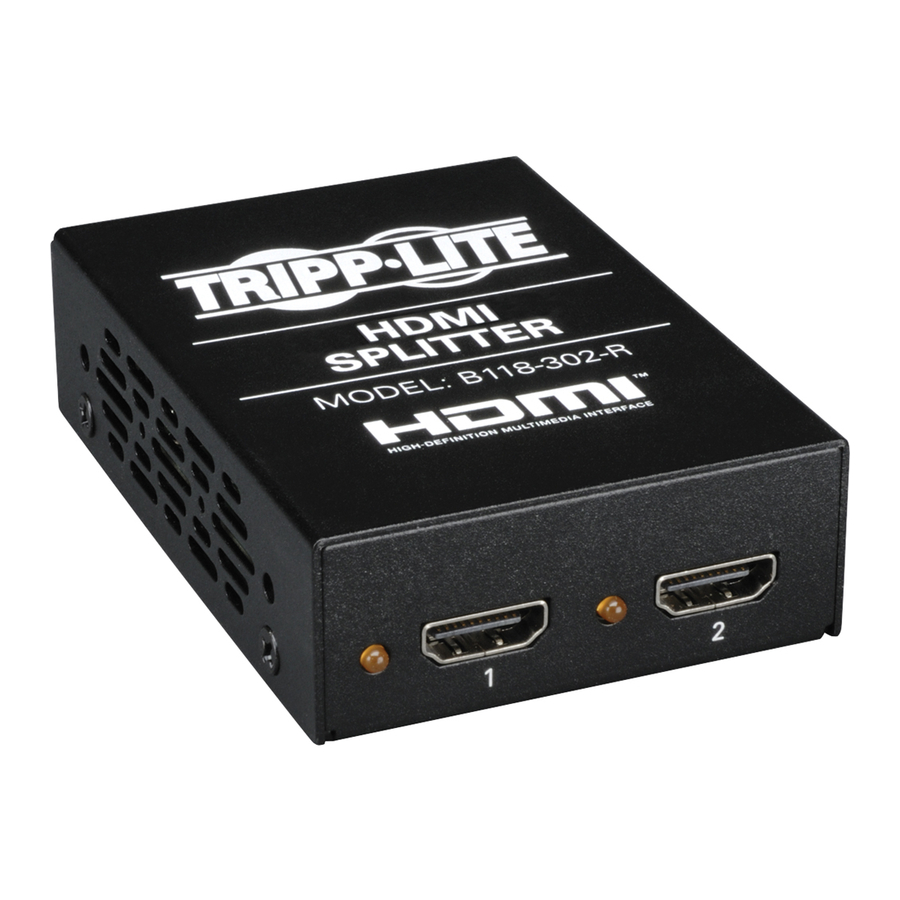 Tripp Lite HDMI v1.3 Splitter B118-302-R Specifications