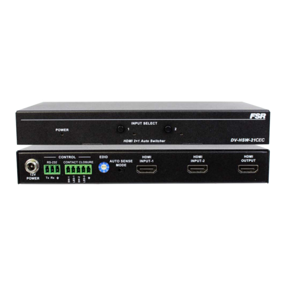 FSR DV-HSW-21CEC Manuals