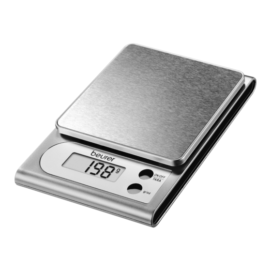Beurer KS 22 Mini Kitchen Scales Manuals