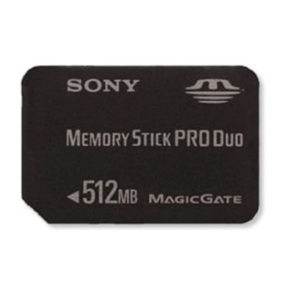 Sony Pro Duo MSX-M512S Operating Instructions