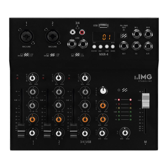 IMG STAGELINE MXR-4 Quick Start Manual