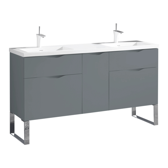Madeli Milano - 60" Double Bowl Specification & Installation Manual