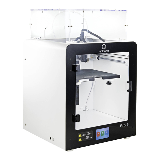 Renkforce FDM 3D Printer Pro 6+ Manuals
