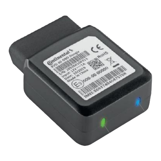 Continental Refrigerator 4G OBD Dongle Quick Start Manual