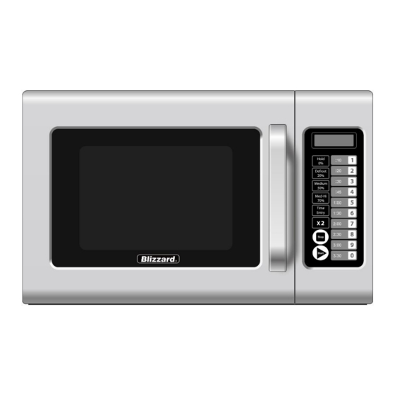 User Manuals: Blizzard BCM1000 Commercial Microwave