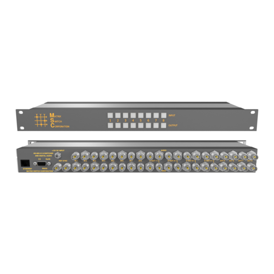 Matrix Switch Corporation MSC-HD88DEL Product Manual