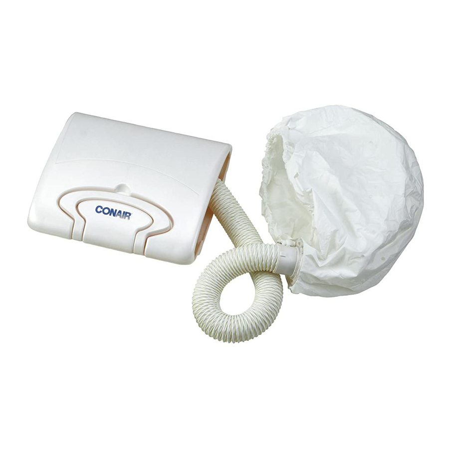 Conair SB1XR - Soft Bonnet Hair Dryer Manual