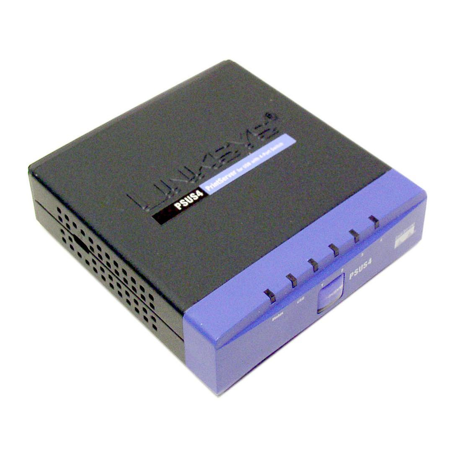 Linksys PSUS4 - PrintServer For USB Manuals
